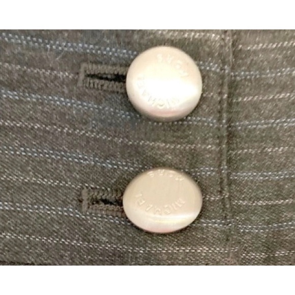 Michael Michael Kors Gray With Tan & Blue Pinstripe Cropped Dress Pants, Size 8 - Picture 7 of 15